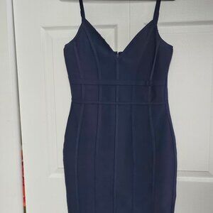 VENUS Navy Blue Fishtail Bandage Dress. Size: Large